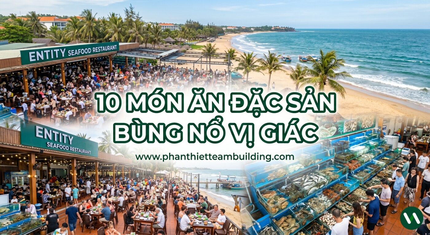 Du khách đang tận hưởng hành trình Food Tour Phan Thiết 2026 tại một nhà hàng hải sản Mũi Né uy tín